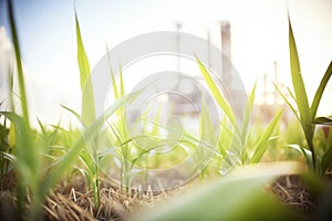 field of sugarcane with a focus on potential bioethanol