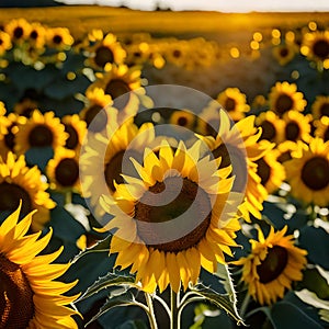 Field of sunflowers - ai generated image