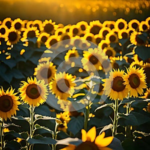 Field of sunflowers - ai generated image