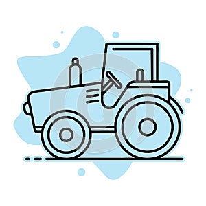 Field tractor icon. Outline field tractor vector icon for web design
