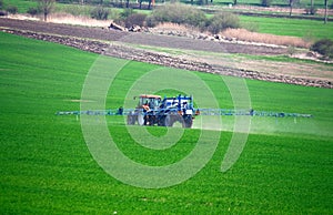 Field tractor sprayer photo