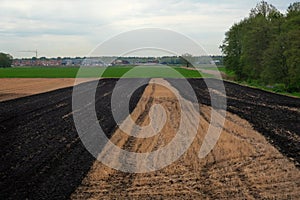 Field treated with glyphosate prepared for cultivation