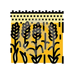 field yellow ripe wheat color icon vector illustration