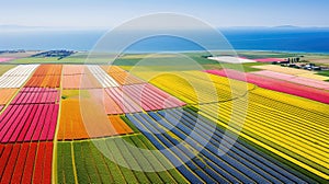 fields aerial view farm