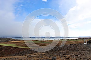 fields along Icleand lake