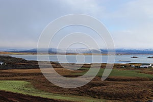 fields along Icleand lake