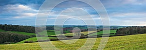 Fields of Berry Pomeroy Village in Devon, England