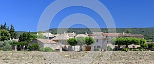 Fields and houses in Provence