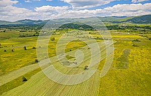 Fields at Lika region plateau, Croatian landscape