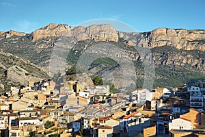 Fields near Camarasa village and Montsec mountains photo