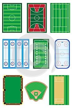 Fields for sports games vector illustration
