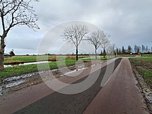 Fields in the Zuidplaspolder at Nieuwerkerk where municipality Zuidplas planned a refugee Shelter photo