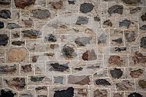 Fieldstone exterior house wall from the early 1900s