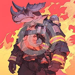 Fierce Carnotaurus Firefighter