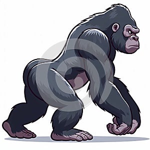 Powerful Gorilla Cartoon Illustration photo