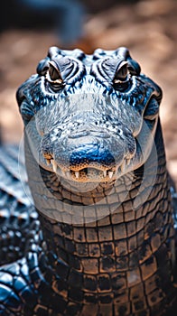 a fierce crocodile staring