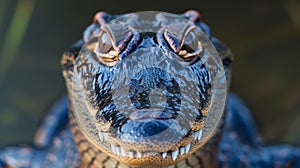 a fierce crocodile staring