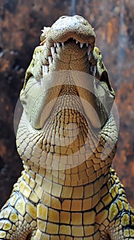 a fierce crocodile staring