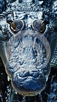 a fierce crocodile staring