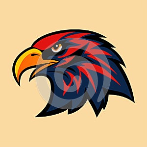 Fierce Eagle Head Vector Illustration.