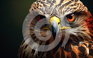 Fierce Elegance: AI-Rendered Hawk Head Portrait photo