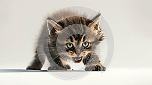 Fierce Feline Fury: The Pouncing Kitten