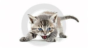 Fierce Feline Fury: The Pouncing Kitten