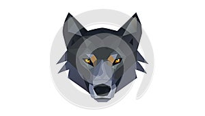 Fierce Geometric Wolf Head Modern Low Poly Art, vector design Generative AI