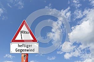 Fierce headwind in German image