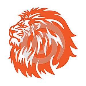 Fierce Lion Head Logo Vector Icon Design