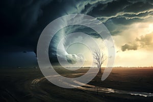 Fierce Storm tornado nature. Generate Ai