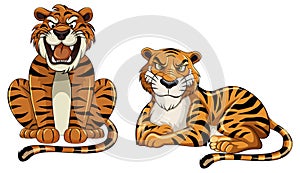 Fierce Tiger In Cartoon Style