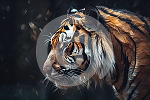A fierce tiger stalking its prey Generative AI
