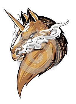 Fierce Unicorn Mascot Vector Art