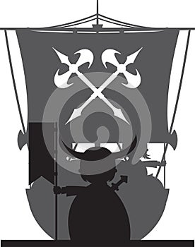 Fierce Viking and Ship