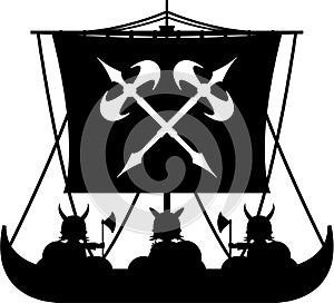 Fierce Vikings and Ship