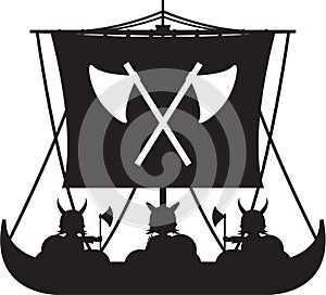 Fierce Vikings and Ship