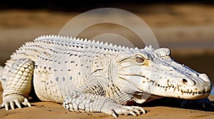 Fierce White Crocodile, Made with Generative AI