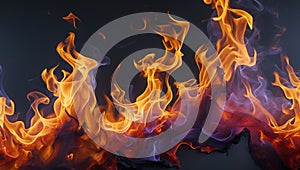 Fiery Abstract Flames on Dark Background