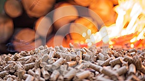 Fiery Ambiance: Wood Pellets Kindling Warmth