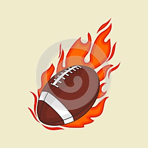 Fiery American Football vector Illustration