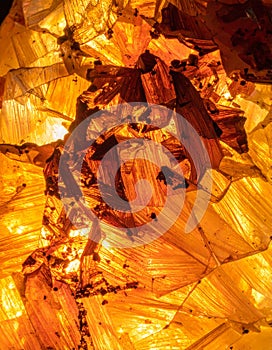 Fiery Backlit Mineral Abstract Background