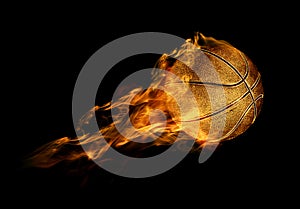 Fiery basketball ball