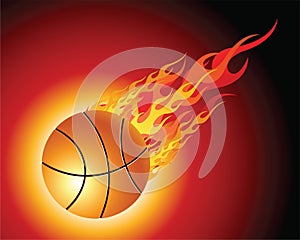 Fiery basketball ball