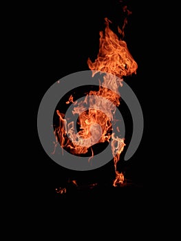 fiery bonfires blazed at night