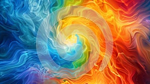 A fiery burst of electric energy erupts in a swirl of rainbow hues