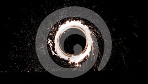 Fiery Celestial Event Horizon in Deep Space