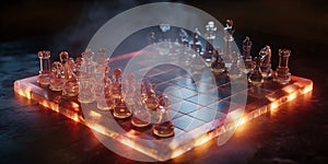 Fiery Chessboard A Dramatic Visual Metaphor for Competition