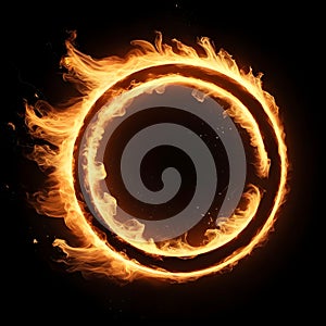 Fiery Circle Frame Abstract Background Design