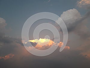 Fiery cloud red sunset sun